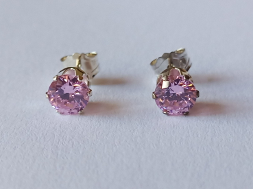 pinke zirkonia-silber-ohrringe